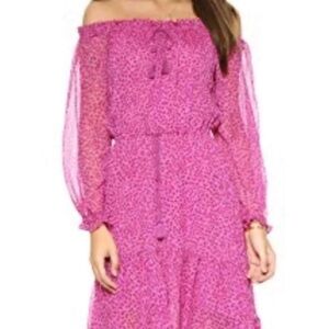 DIANE VON FURSTENBERG Petal Dreams Pink Silk Camila Dress Size 4. Excellent used